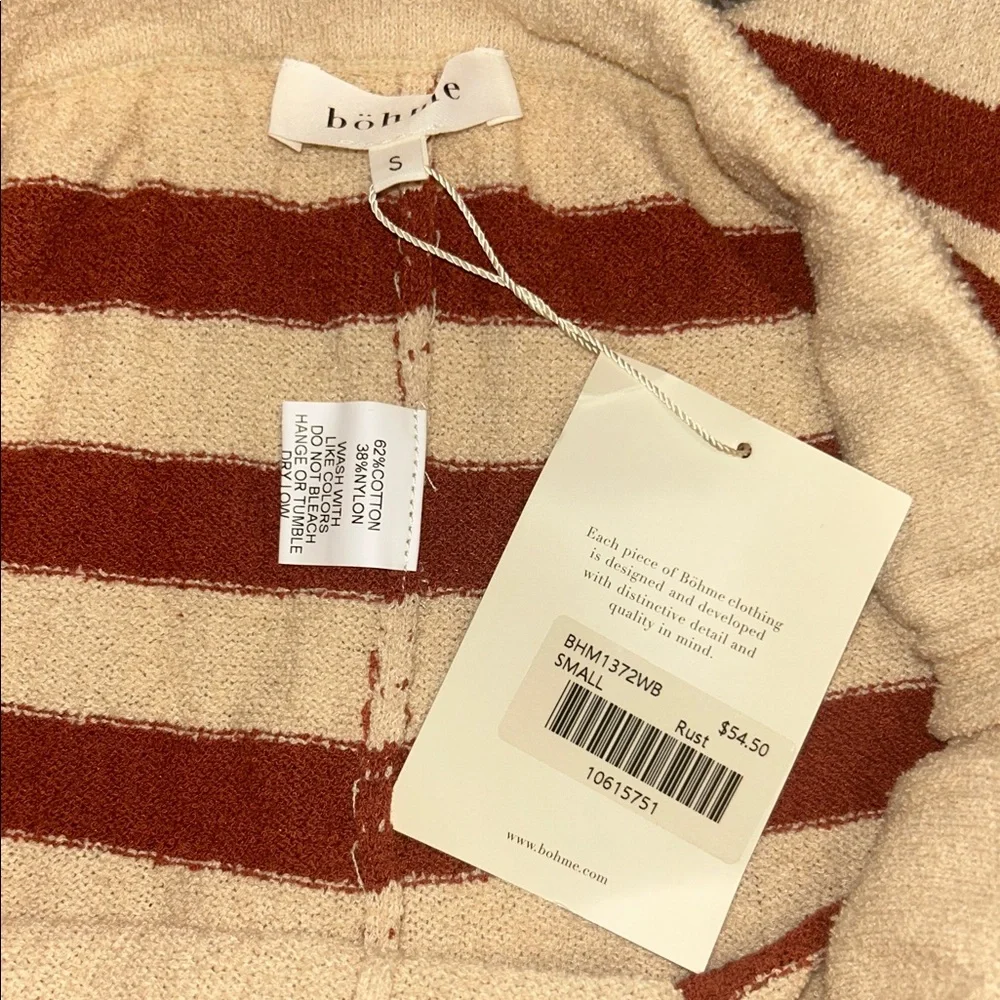 Böhme Charly Striped Knit Wide Leg Pants in Rust Small NWT - Picture 5 of 5